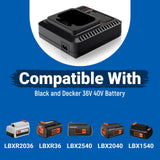 40V Battery Fast Charger LCS40 for Black & Decker 36V 40V Max Lithium Battery