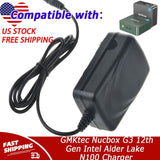 12V AC Charger for GMKtec Nucbox G3 12th Gen Intel Alder Lake N100