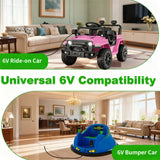 6V 1A Battery Charger for Ride On Cars, Adapter for Flybar Kidzone Bumper Car