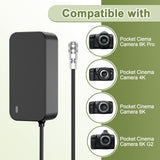 12V 3A Power Adapter for Blackmagic Pocket Cinema Camera 6K G2 Replacement