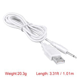 3ft White USB Cord For Rechargeable Adult Toys Vibrators Universal Charger