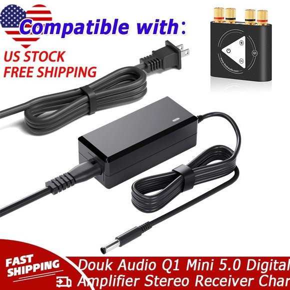 12V AC/DC Adapter For Douk Audio Q1 Mini 5.0 Digital Amplifier Stereo Receiver