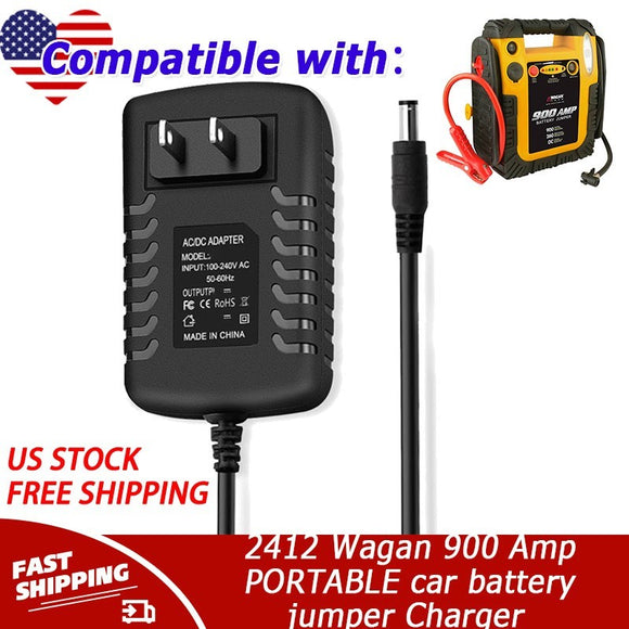 WALL charger AC adapter for 2412 Wagan 900 Amp PORTABLE car battery jumper