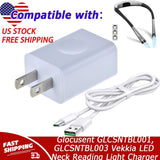 USB Charger for Glocusent GLCSNTBL001,GLCSNTBL003 Vekkia LED Neck Reading Light