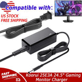 AC Adapter For Koorui 25E3A 24.5" Gaming Monitor Charger Power Supply Cord 12V