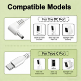 2 Pack Power Adapter for Ring Stick Up Cam Battery Plug-In 2nd/3rd Gen Pan Tilt