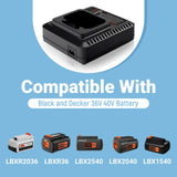 40V Charger for Black Decker LCS36 LCS40 LBXR36 LBX1540 LBX2040 LST540 LCS1240