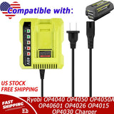 Charger for Ryobi OP4040 OP4050 OP4050A OP40601 OP4026 OP4015 OP4030