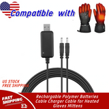 7.4V Rechargable Polymer Batteries Cable Charger Cable for Heated Gloves Mittens