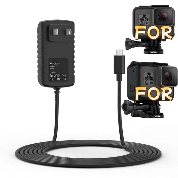 USB-C Adapter for GoPro Hero 5 6 7 8 9 10 11 12 Black Session Type-C Power Cord