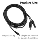 DC 8mm Solar Extension Cable 16.5FT Compatible with Jackery BLUETTI EBL