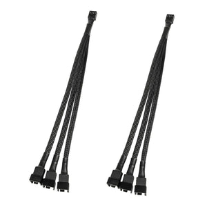 AbleGrid 2pcs 4 Pin 1 to 3 Way PWM Case PC Fan Splitter Cable Hub Power Adapter