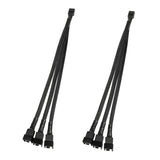 AbleGrid 2pcs 4 Pin 1 to 3 Way PWM Case PC Fan Splitter Cable Hub Power Adapter