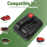Quick Charger for PORTER CABLE 20V MAX Lithium Battery Charger PCC691L PCC692L