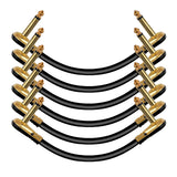 Guitar Patch Cables Right Angle 6 Inch 1/4 Instrument Cables for Effect Pedals
