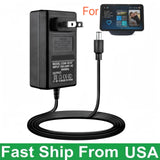 30W Charger for Alexa Echo Show 8, Show 10 3rd Gen., Show 15, Show 21, Echo Plus