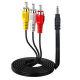 3.5mm to 3RCA AV A/V TV Video Cable Cord Lead for Samsung Video Camera Camcorder
