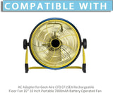 AC Adapter Compatible with Geek Aire CF3 Rechargeable Outdoor High Velocity Floor Fan 10'' 10 Inch Portable 7800mAh Battery Operated Fan GeekAire CF-3 GZACT ACT-120150 Power Supply Charger