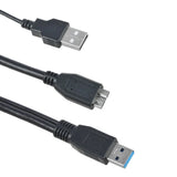 3-Pack 2FT USB 3.0 Micro Y Cable, 3.3FT, Heavy Duty High Speed Hard Drive Cable