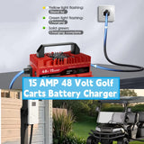 15 Amp Golf Cart Charger for 48 Volt Club Car DS & Precedent Lead Acid Battery