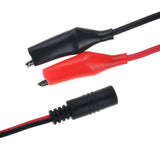 5.5x2.1mm DC Barrel Female Plug to Dual Alligator Clips Connector Cable 2Pack