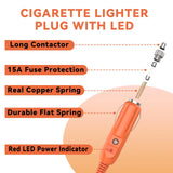 12V Car Battery Charger Cable, 14AWG Lighter Plug to Alligator Battery Clips
