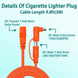 20FT 6M 8mm Extension Cable 14AWG for ALLPOWERS S200 / S300 / S700 Power Station