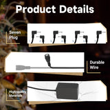 5V Power Cord with 7 Plug for Christmas Ornaments Interactive Ornaments