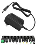 12V Power 100~240V AC to DC 1 Amp 0.6A Converter with 5.5 x 2.5mm 2.1mm Plug