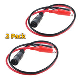 5.5x2.1mm DC Barrel Female Plug to Dual Alligator Clips Connector(2 PCS)