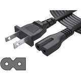 PwrON 6Ft 2 Prong Polarized AC Wall Power Cable Cord Plug Replacement for Sony PlayStation 1 2 PS1 PS2, Vizio Sharp Sanyo Emerson TV, Arris Router Modem, Companion 3 5 Multimedia Speaker System