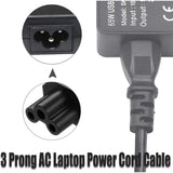 PwrON Compatible 6 Ft 3 Prong AC Laptop Power Cord Cable for Dell IBM Hp Compaq Asus Sony Toshiba Lenovo Acer Gateway Notebook Computer Charger Spare: IEC-60320 IEC320 C5 to NEMA 5-15P